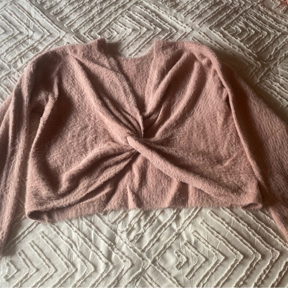 Hollister Pink Twist-Front Sweater